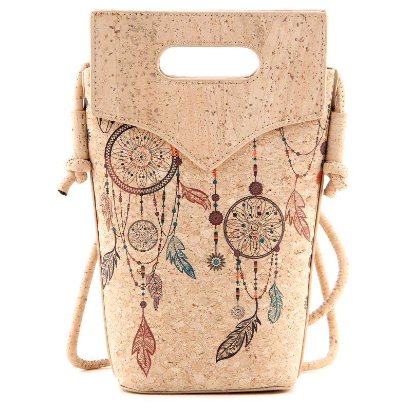 Mini sac à bandoulière en liège pour téléphone