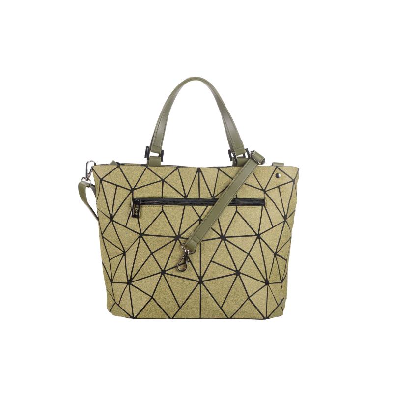 Sac fourre-tout à chevrons de couleur unie en bois tendre